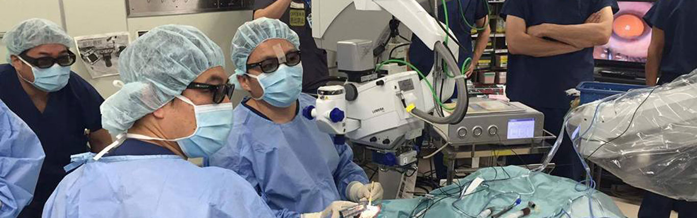 The director demonstrating 3D surgery at Saitama Medical University